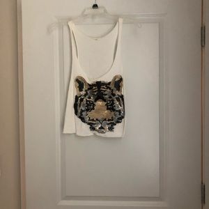 Tank w/ Sequin Tiger